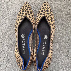 Rothy's The Point flats in leopard print